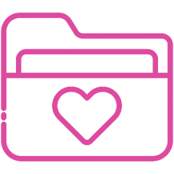 Pink graphic representing a structured customer workflow or client process for relationship coaching