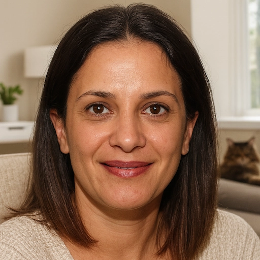 Portrait of a highly satisfied client giving a glowing review of the powerful e-book from Aneta Mildiani, the trusted Relationship Coach for modern women seeking true love.