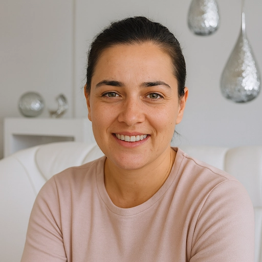 Smiling client testimonial photo. She affirms that the e-book by Aneta Mildiani is essential reading for any woman seeking a stronger relationship and deeper love.