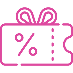 Pink gift box with percentage sign for a special coaching discount offer or coupon.