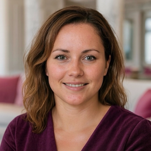 The confident smile of a client who successfully navigated a breakup. Her testimonial promotes Aneta Mildiani’s e-book as the essential resource for finding new love and healing.