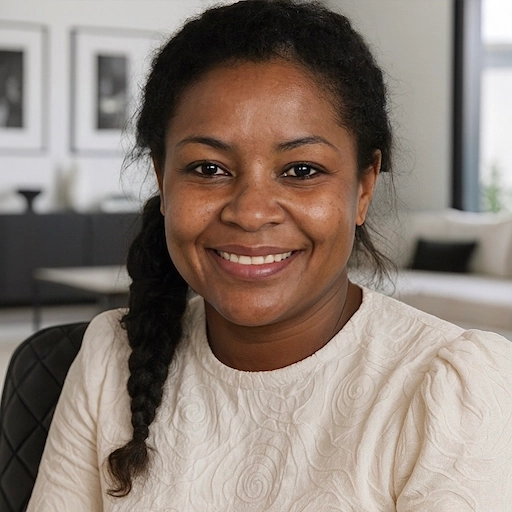 Smiling client of Aneta Mildiani, Relationship Coach, presenting her enthusiastic testimonial about the success she found in love and her relationship after reading the strategic e-book.