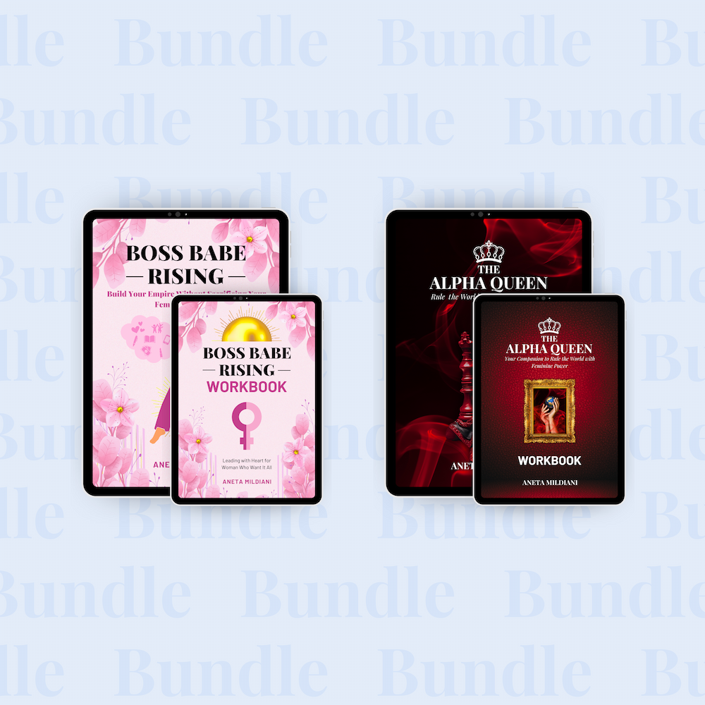 Power Kit covers mockup on black tablets against a white and grey background. Author: Aneta Mildiani. Relationship coaching for powerful, magnetic communication and love.