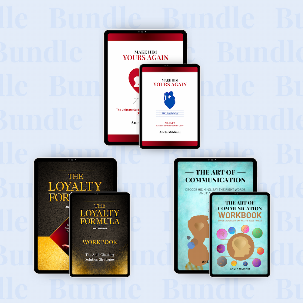 Power Kit covers mockup on black tablets against a white and grey background. Author: Aneta Mildiani. Relationship coaching for powerful, magnetic communication and love.