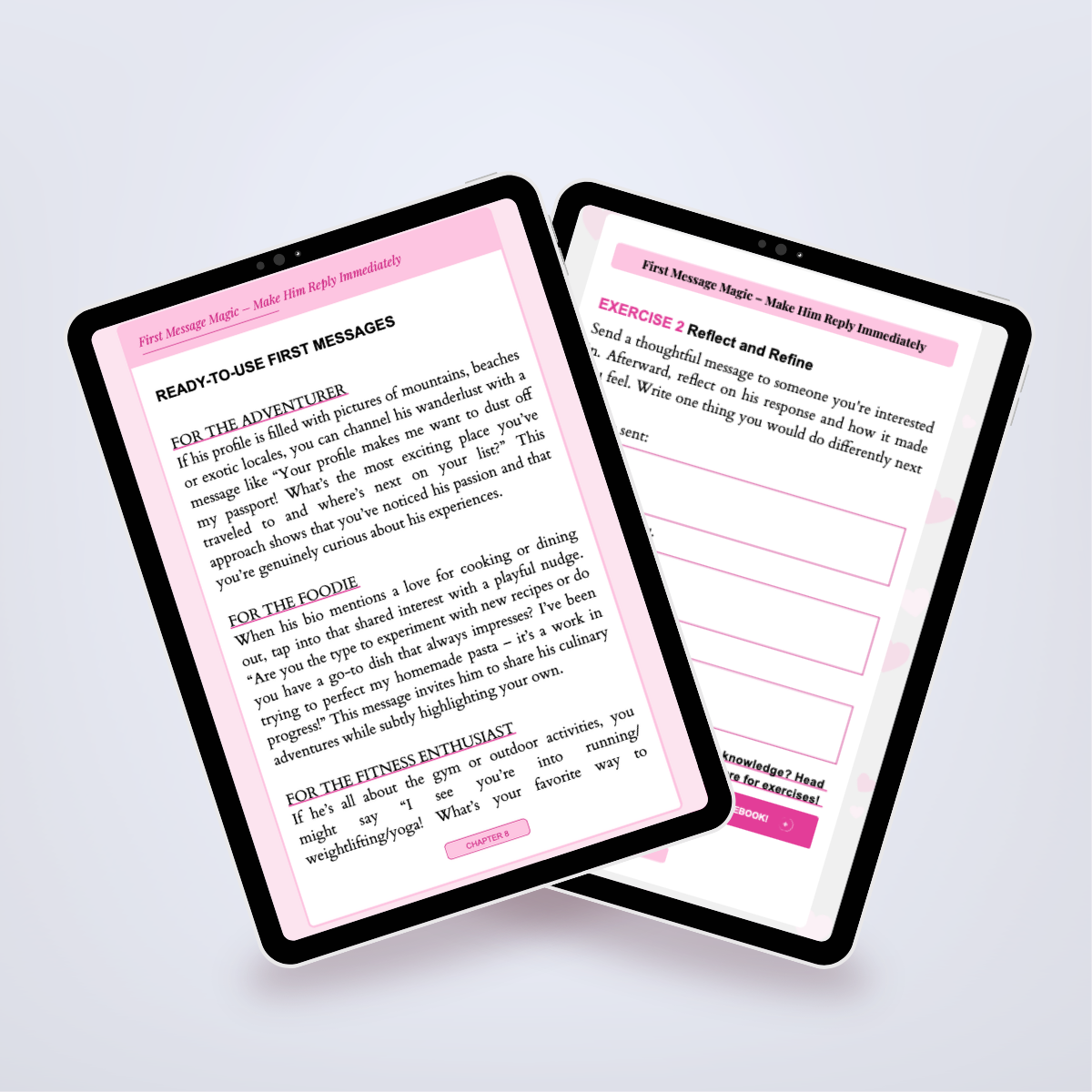 Additional internal pages of the power Set in a digital mockup, detailing common online dating mistakes. Author: Aneta Mildiani. Expert strategies for women seeking a committed, loving relationship.
