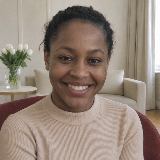 A radiant woman’s testimonial for Aneta Mildiani. Her smile is the visual evidence of a successful transformation in her relationship with the aid of the e-book.