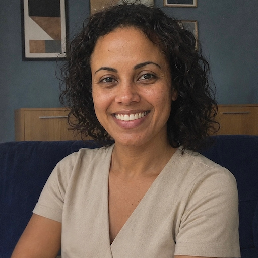 A radiant woman’s testimonial for Aneta Mildiani. Her smile is the visual evidence of a successful transformation in her relationship with the aid of the e-book.