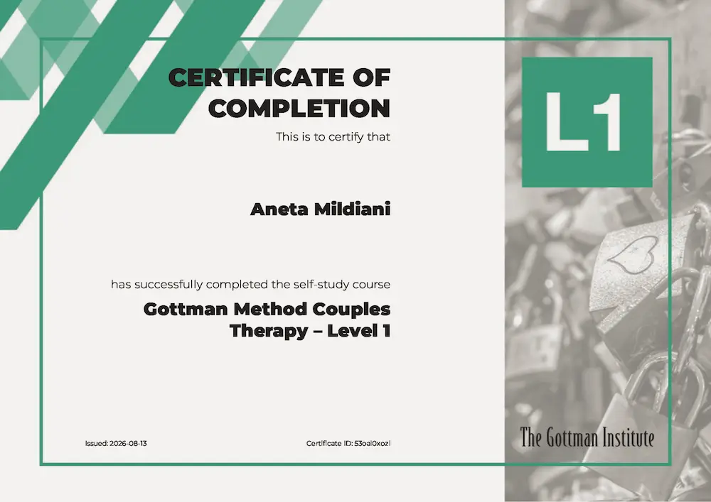 Certificate of course completion.