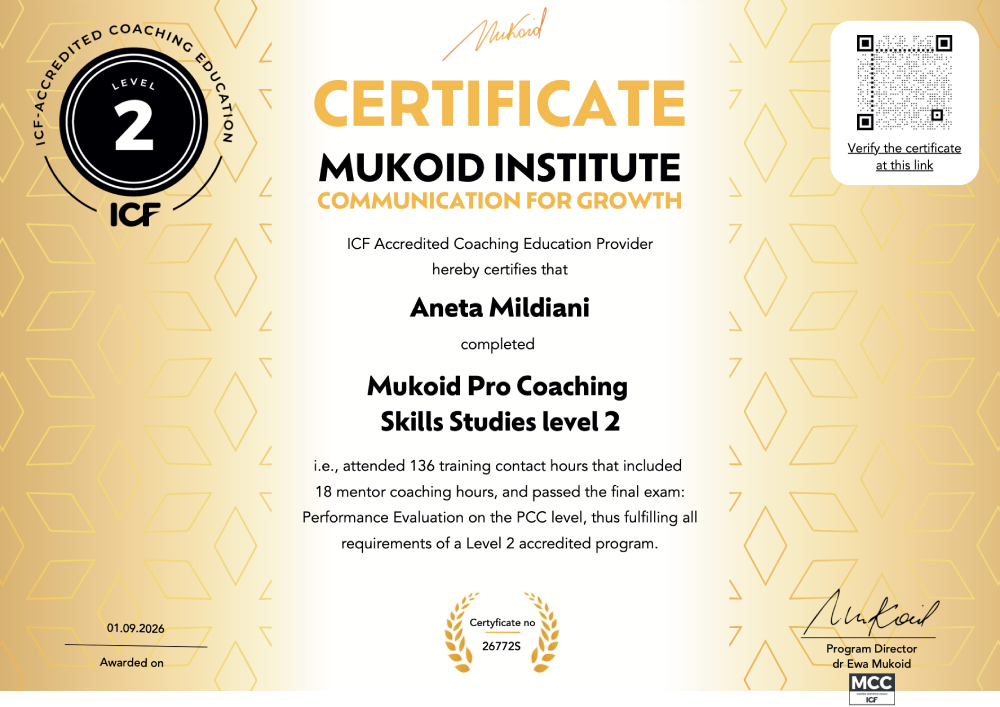 Coaching Levele 2 Certificate ICF